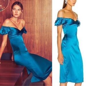 ALEXIS Cadiz Silk Dress in Capri Blue